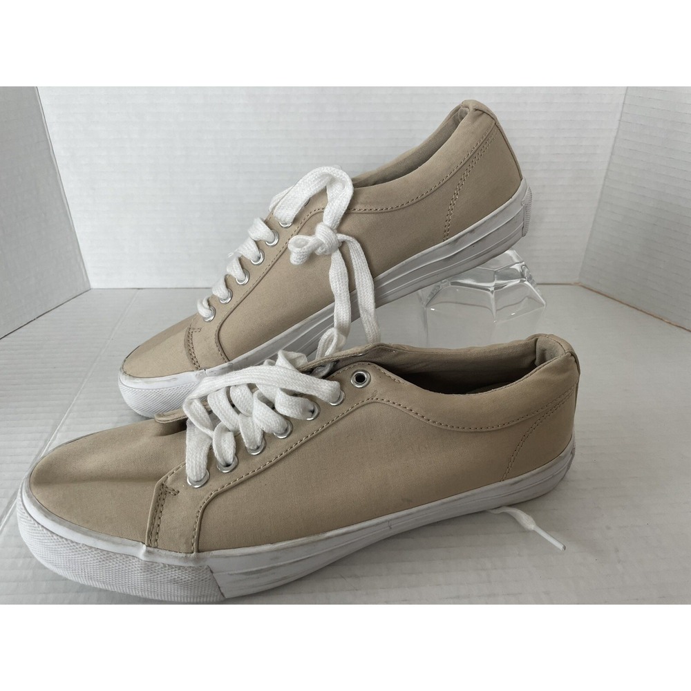 Urban Outfitters Size 8 Khaki Ortholite Canvas Lace Up Mens Sneakers - Picture 4 of 11